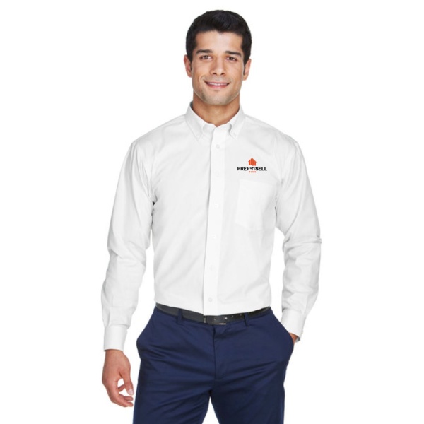 MENS SOLID OXFORD WOVEN BUTTON UP SHIRT
